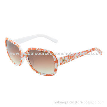 New style crystal acetate sunglasses with orange and white porcelain, 100% UVB/UVA protection lens
